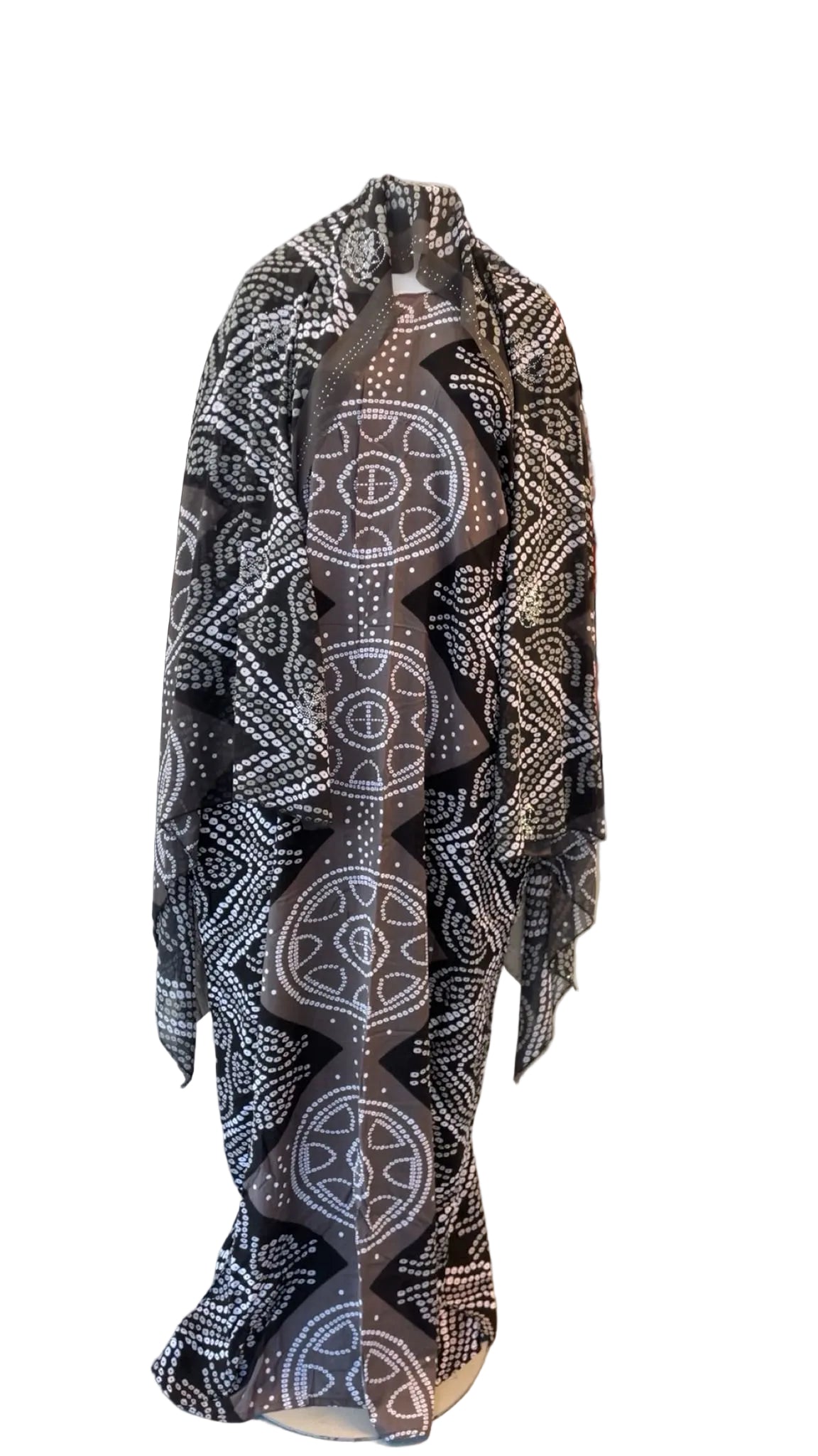 Printed Baati set with chiffon hijab