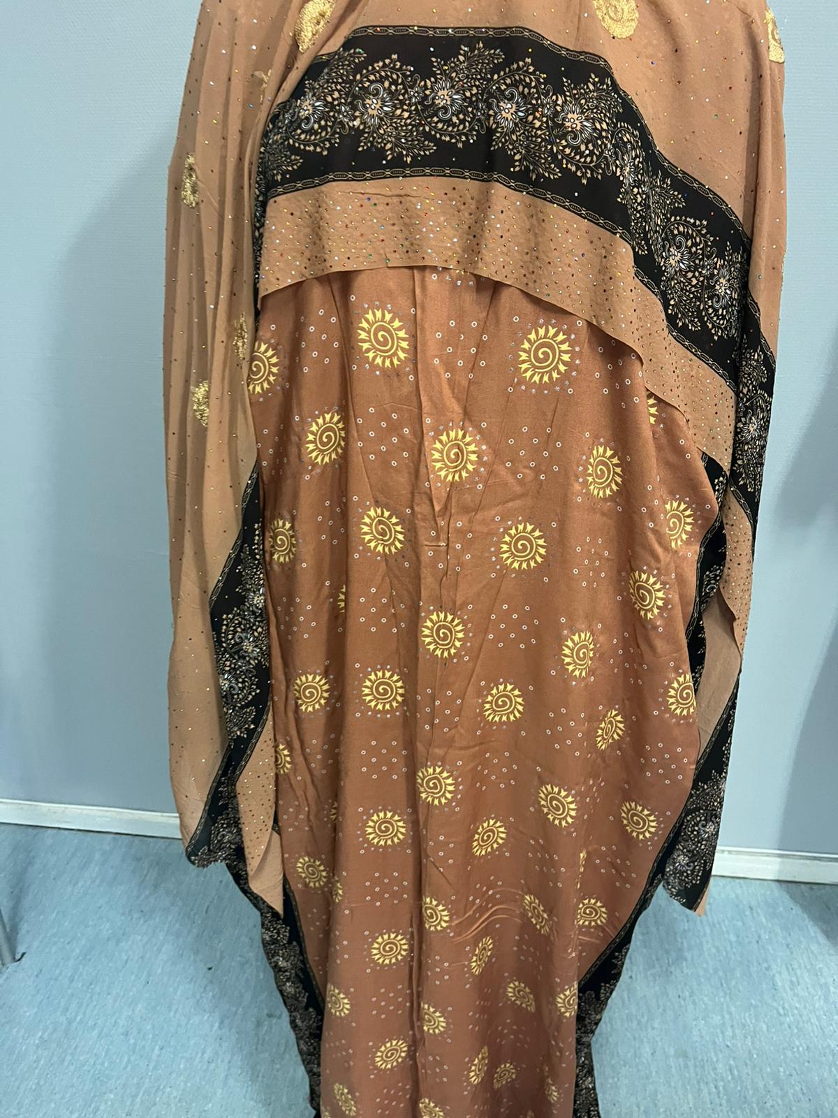 Printed Baati set with chiffon hijab