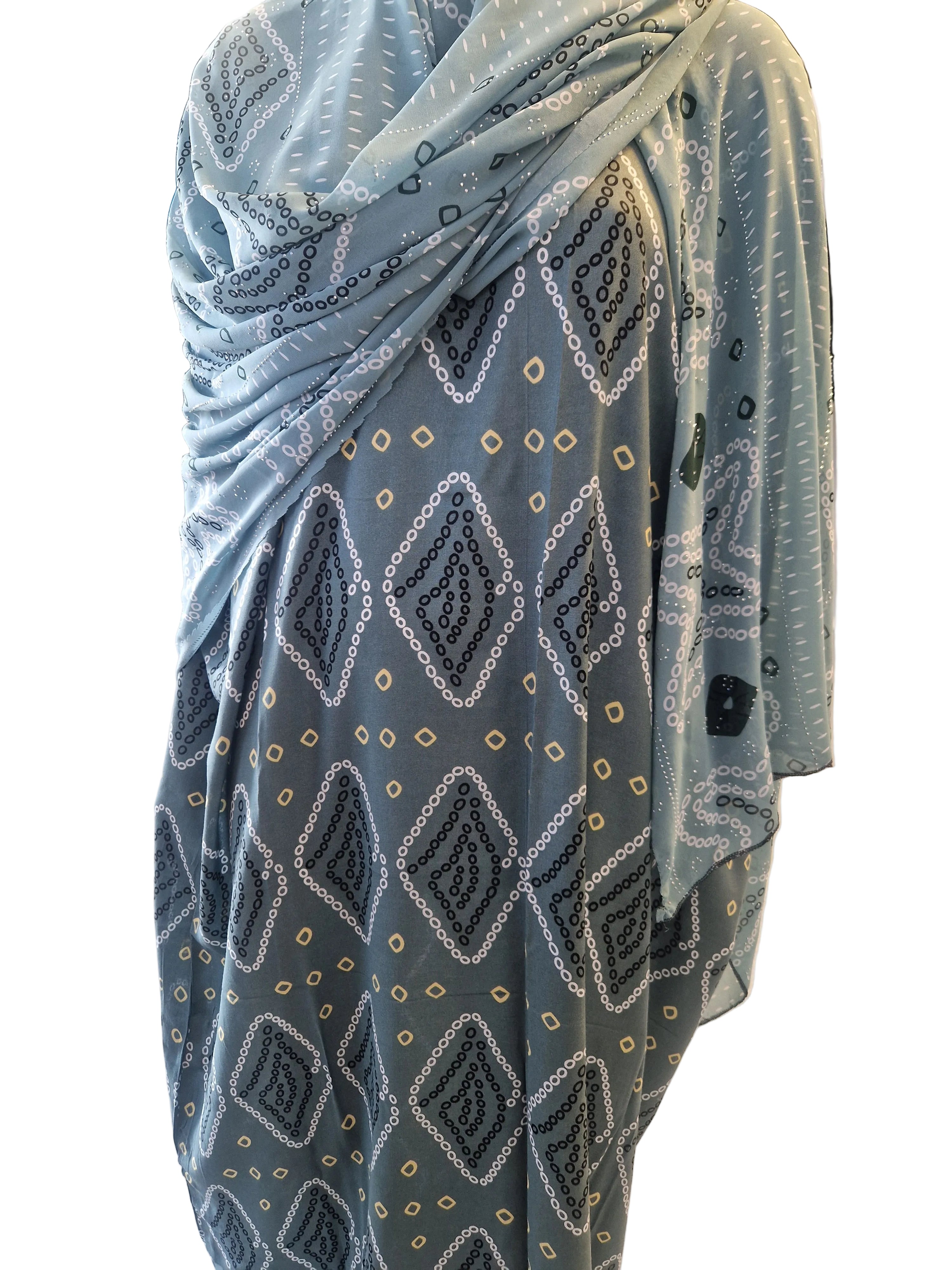Printed Baati set with chiffon hijab (kopia)