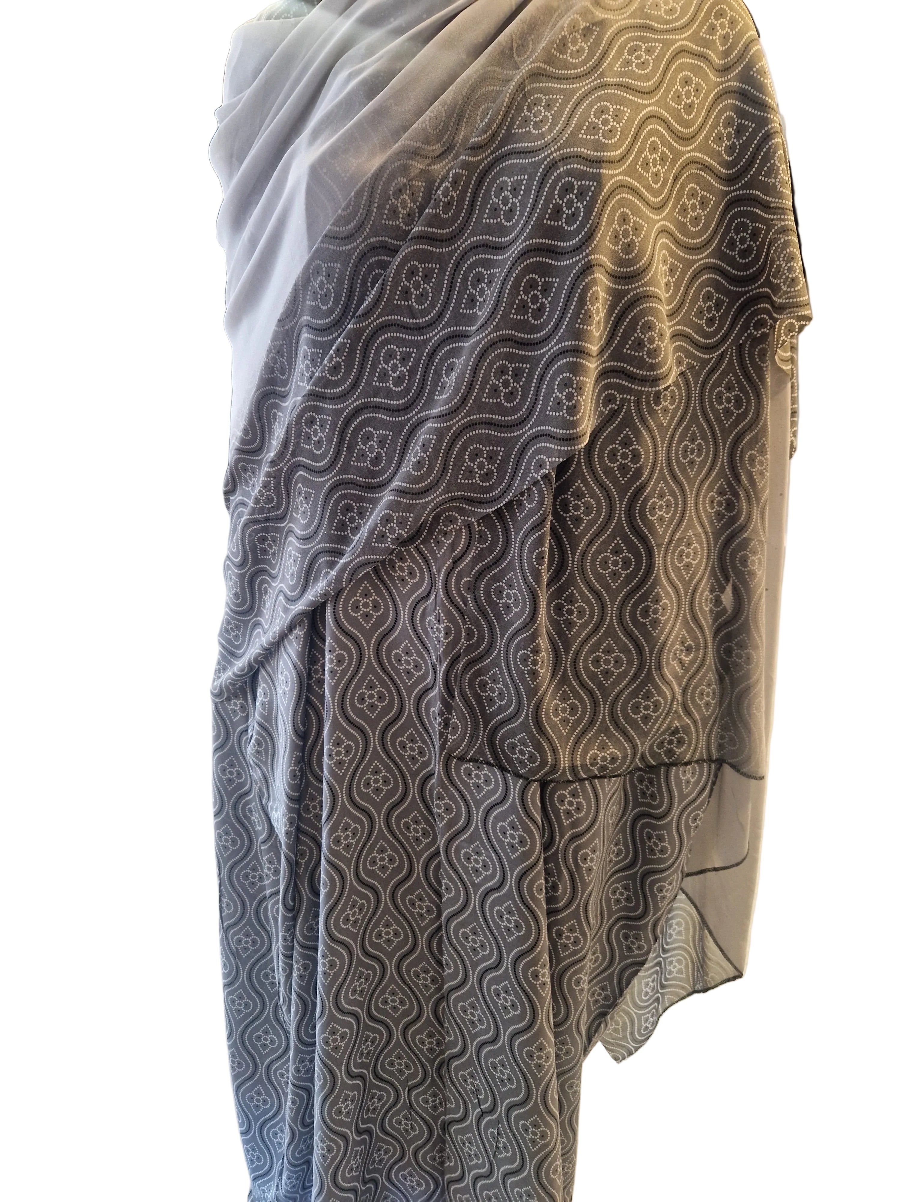 Printed Baati set with chiffon hijab