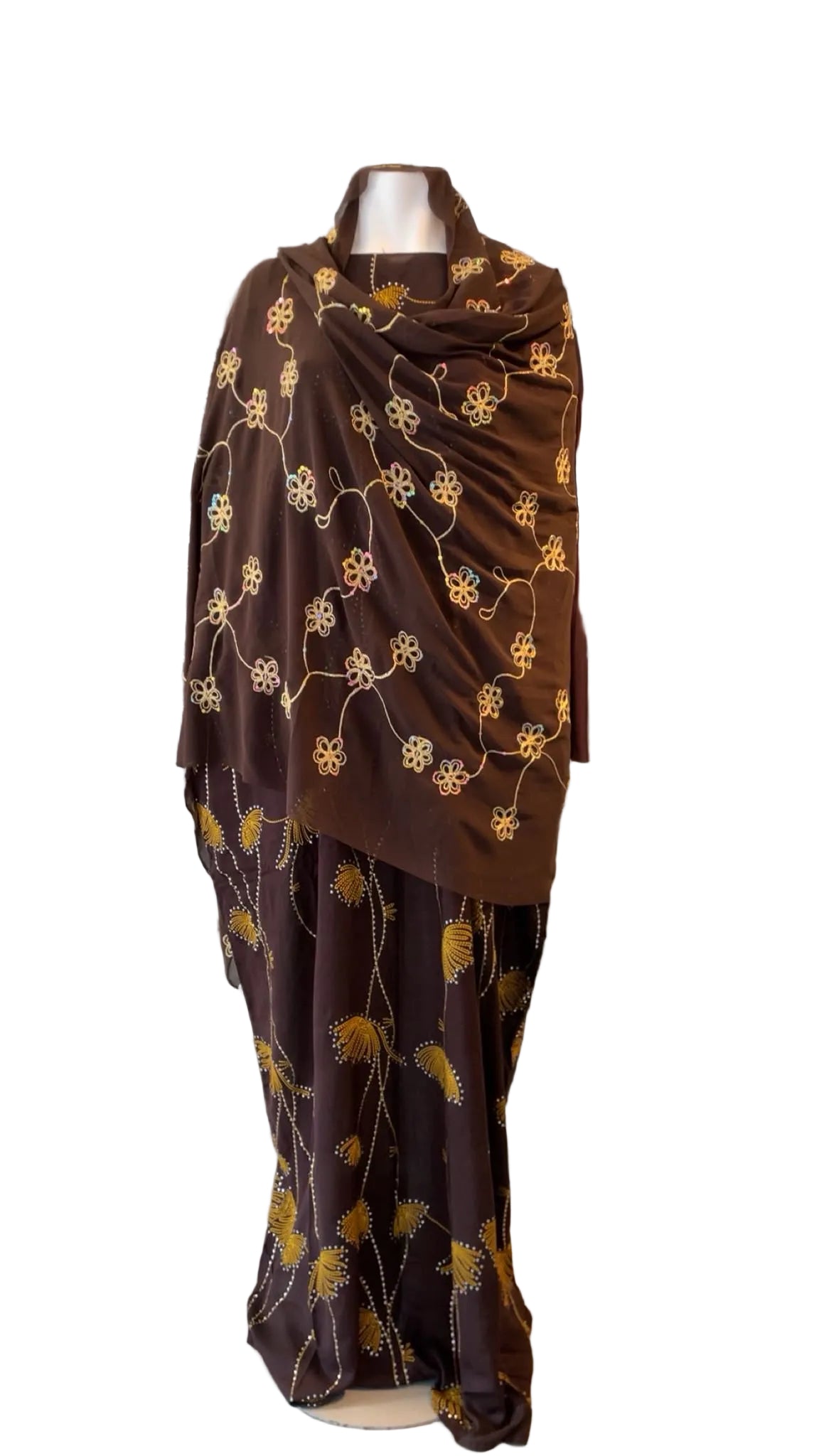 Printed Baati set with chiffon hijab