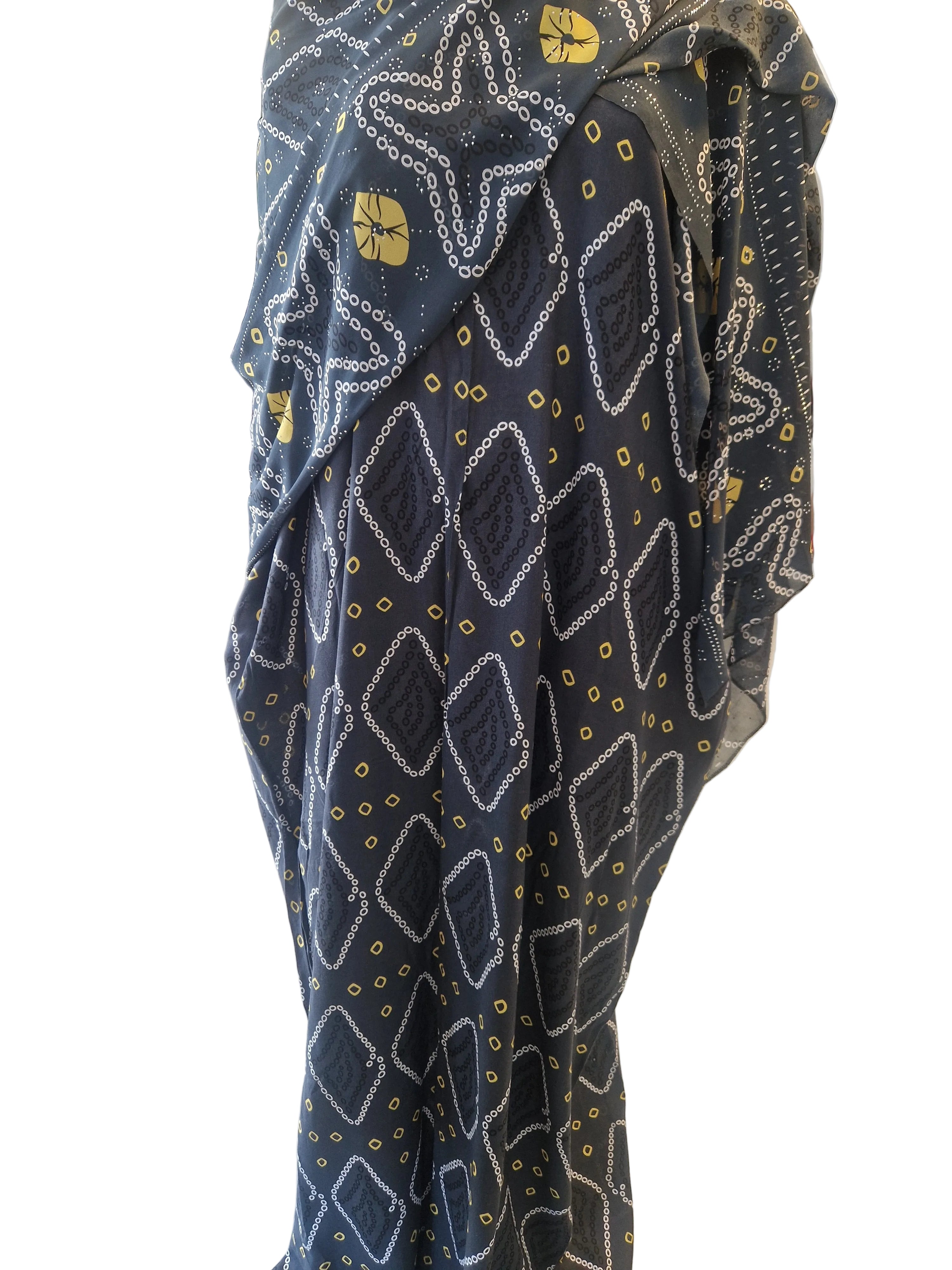 Printed Baati set with chiffon hijab