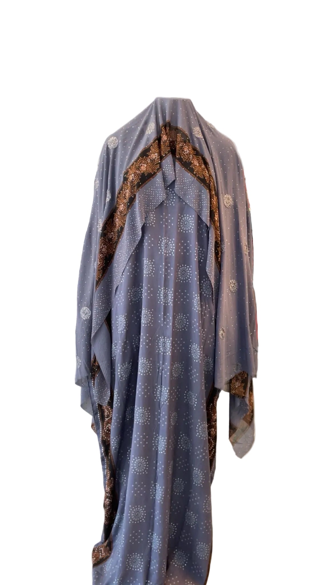 Printed Baati set with chiffon hijab.
