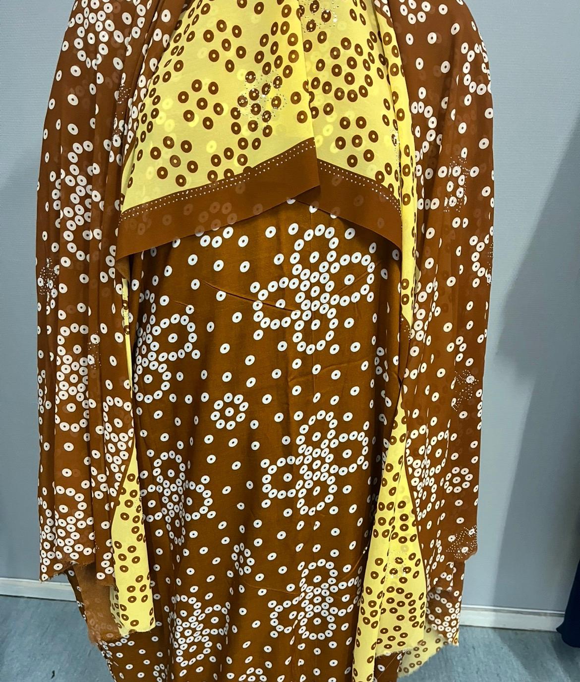 Printed Baati set with chiffon hijab