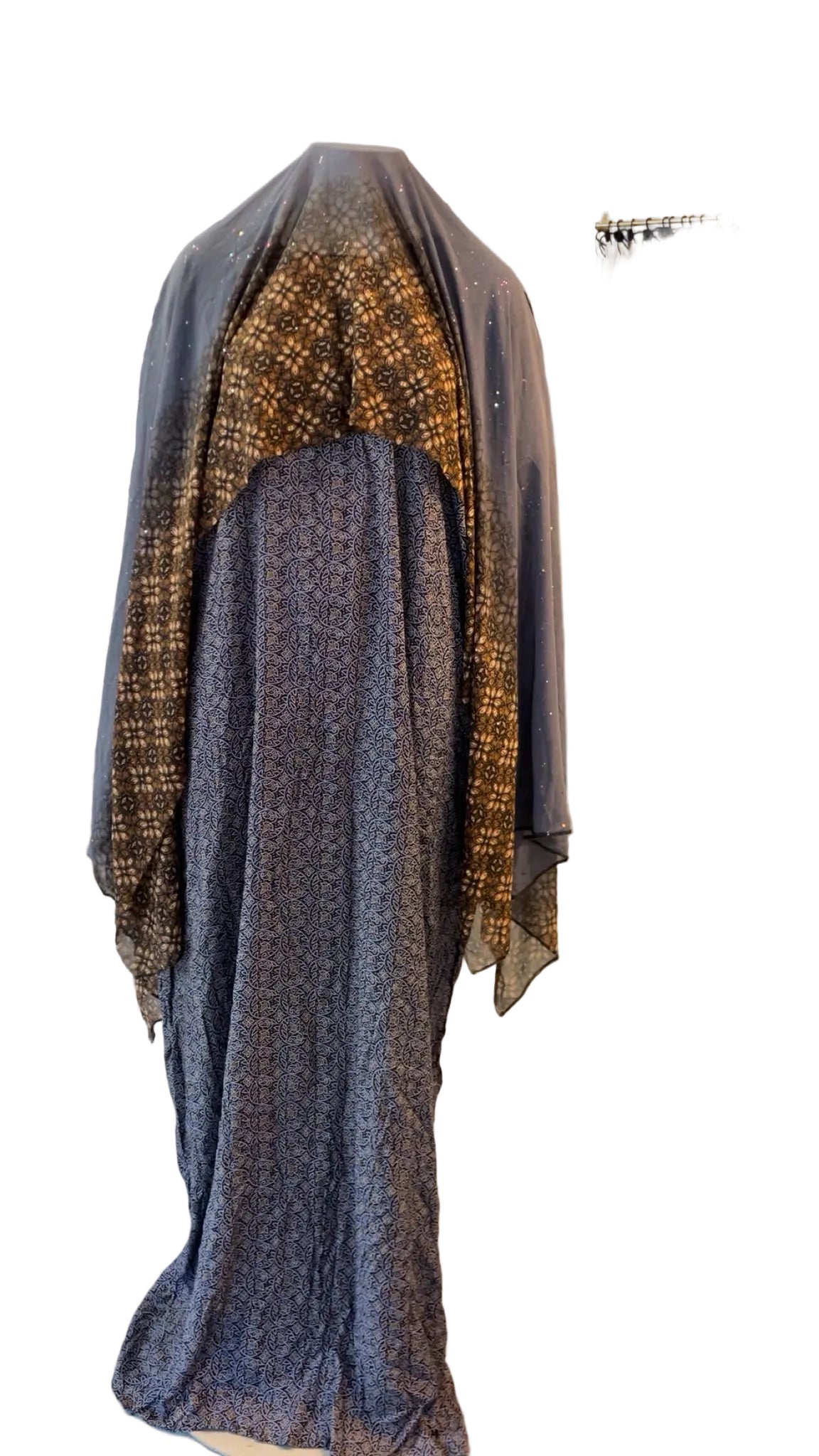 Printed Baati set with chiffon hijab