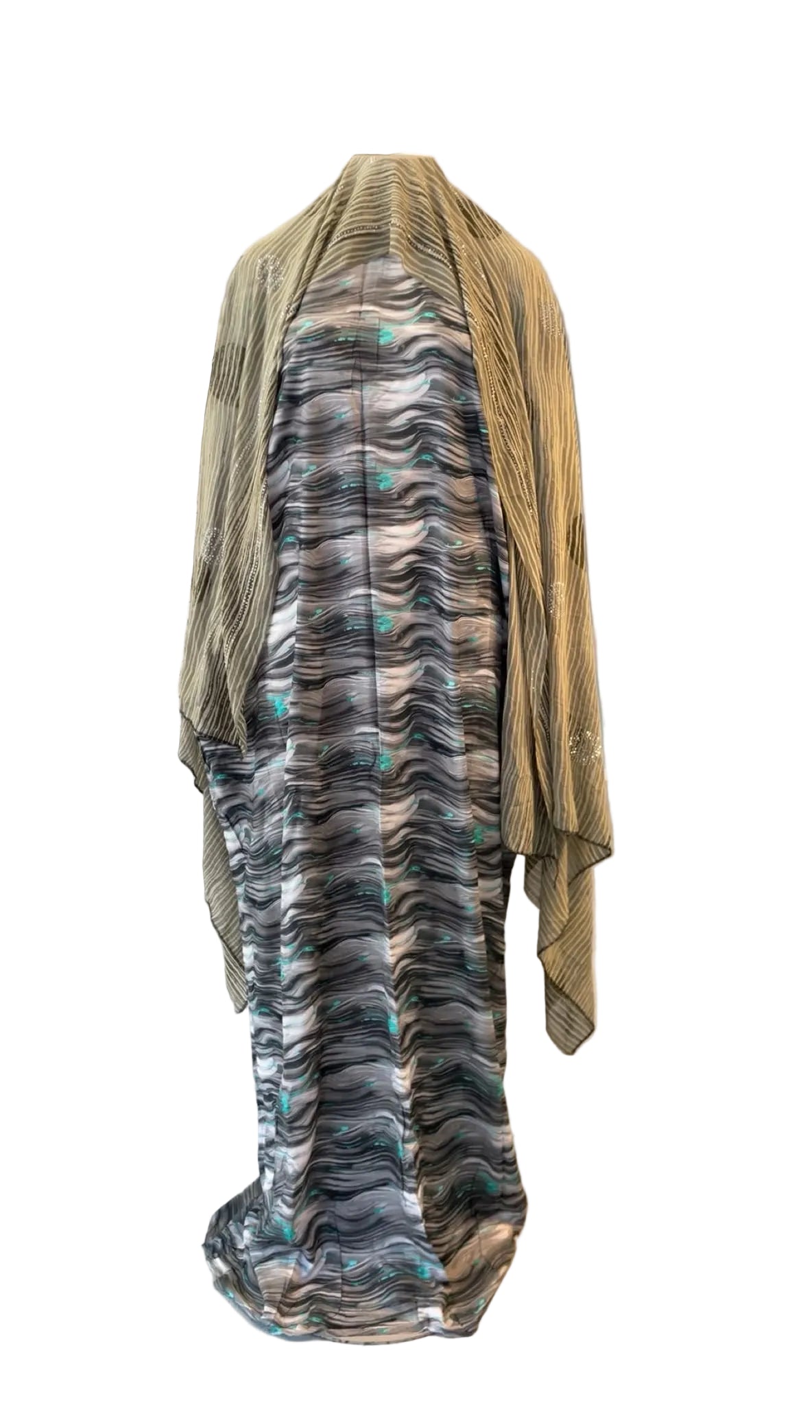 Printed Baati set with chiffon hijab