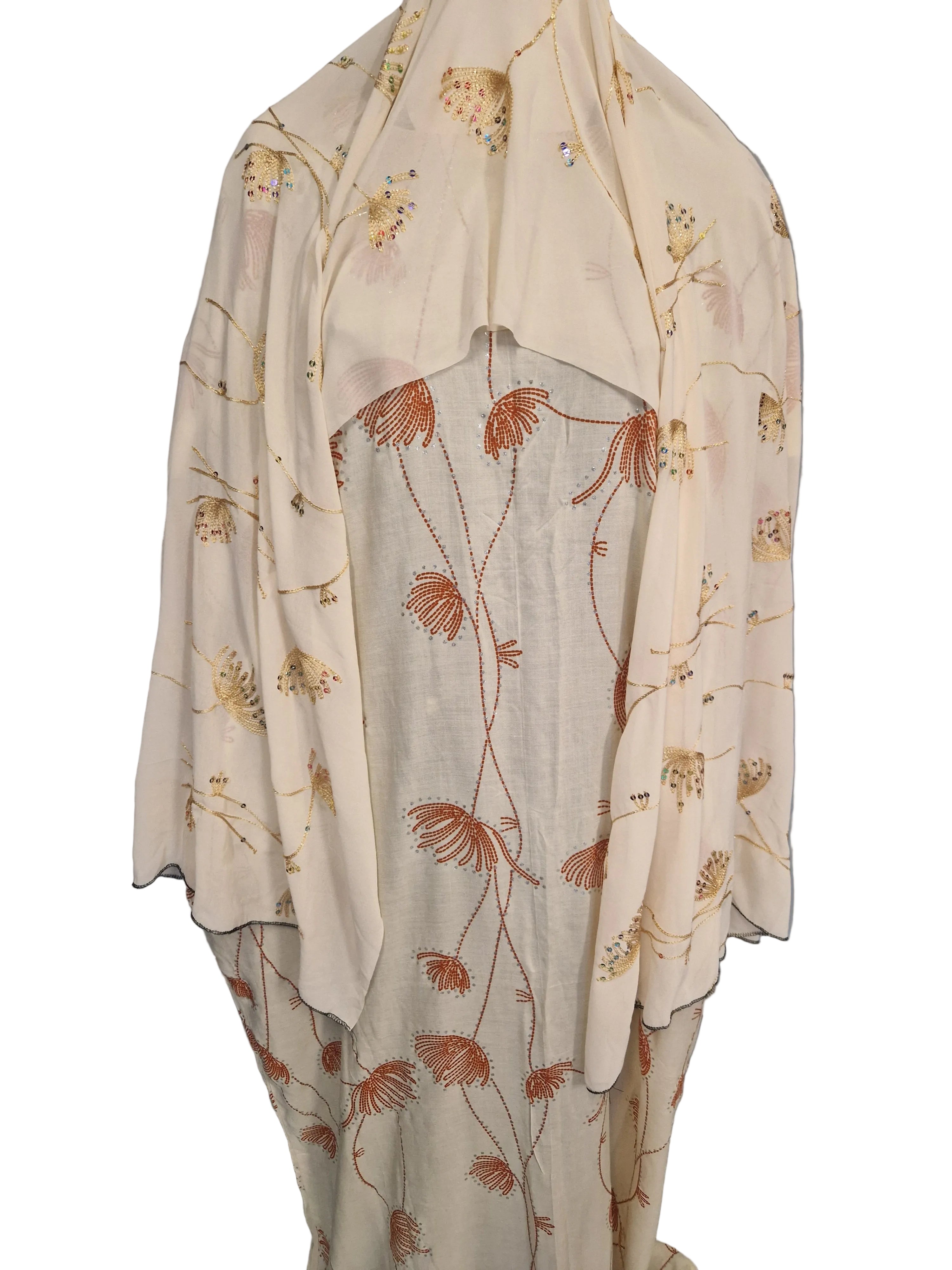 Printed Baati set with chiffon hijab