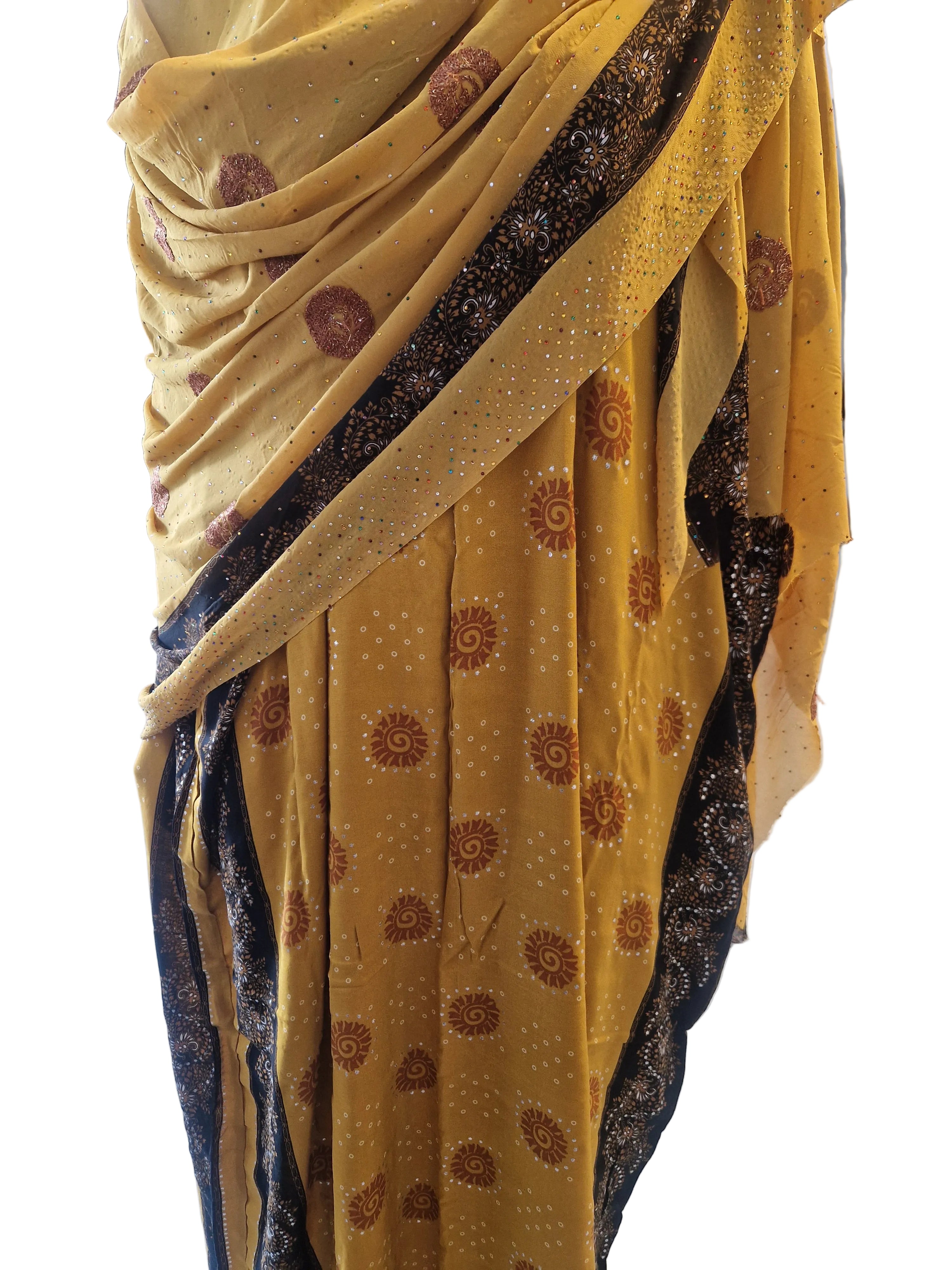 Printed Baati set with chiffon hijab